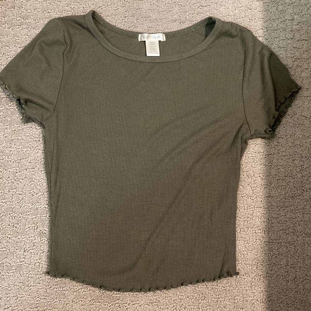 Army Green Crop Top